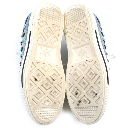 Valentino Garavani sneakers FL898Y2 Main: Denim, Main: Leather Blue white mens 42 Used Authentic