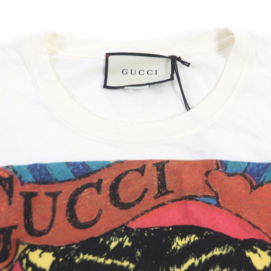 GUCCI Short sleeve T-shirt 493117 Main: 100% cotton white mens S Used Authentic