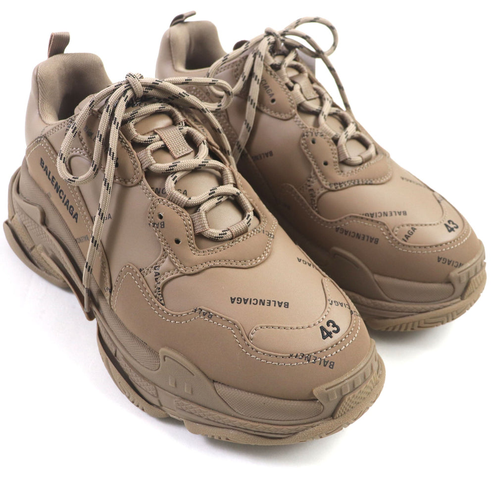 BALENCIAGA sneakers 536737 Main: Leather Brown TRIPLE S Triple S mens 43 Used Authentic
