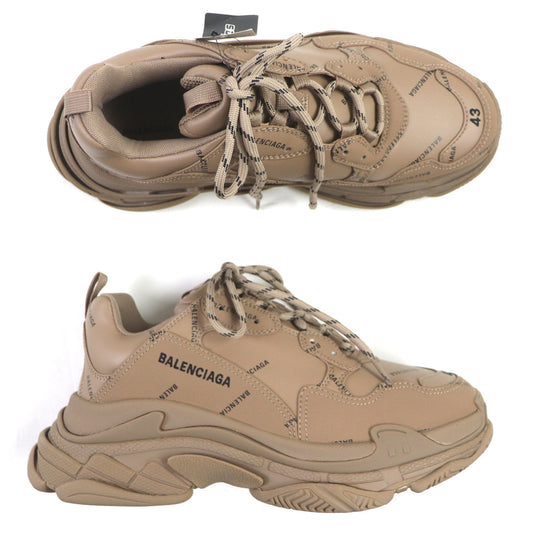 BALENCIAGA sneakers 536737 Main: Leather Brown TRIPLE S Triple S mens 43 Used Authentic