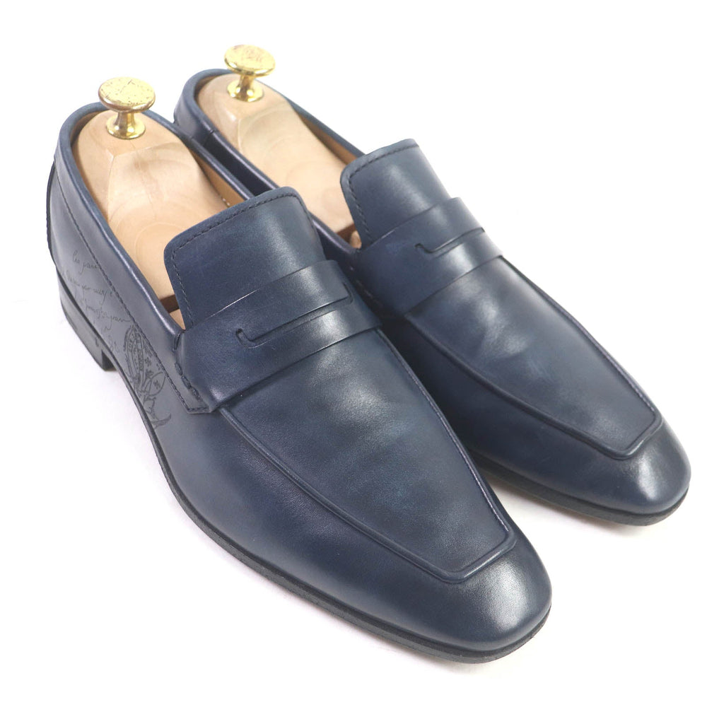Berluti loafers Main: Leather Navy mens 6 Used Authentic