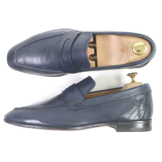 Berluti loafers Main: Leather Navy mens 6 Used Authentic