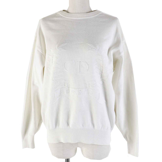 Christian Dior sweat 3U2L350 Main: 100% cotton white Women L Used Authentic