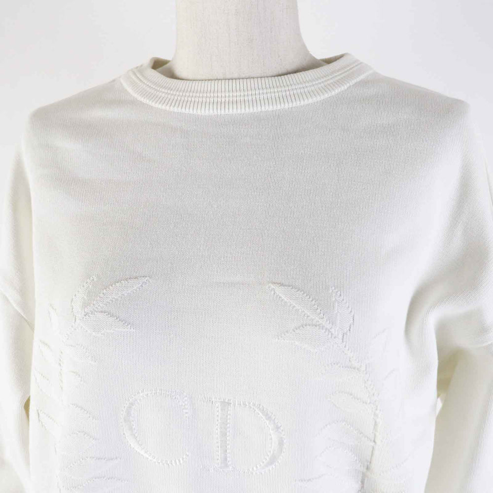 Christian Dior sweat 3U2L350 Main: 100% cotton white Women L Used Authentic