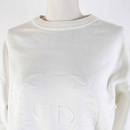Christian Dior sweat 3U2L350 Main: 100% cotton white Women L Used Authentic