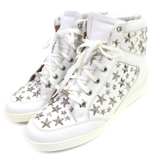 JIMMY CHOO High cut sneakers Main: Leather white TOKYO Women 38 Used Authentic