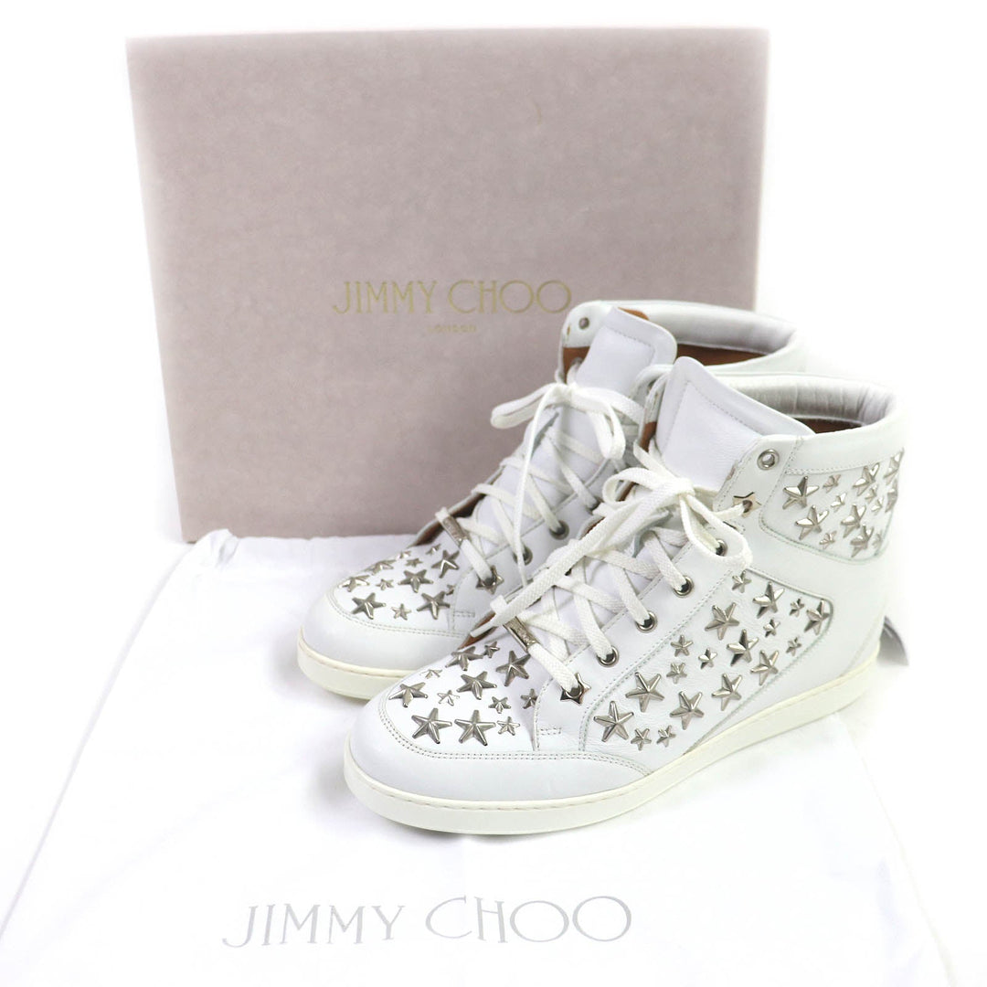 JIMMY CHOO High cut sneakers Main: Leather white TOKYO Women 38 Used Authentic