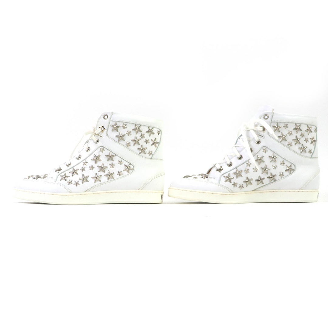 JIMMY CHOO High cut sneakers Main: Leather white TOKYO Women 38 Used Authentic