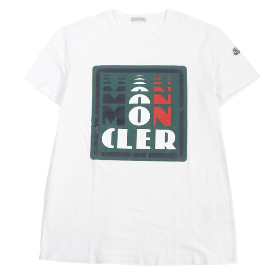 MONCLER Short sleeve T-shirt Main: 100% cotton white MAGLIA T-SHIRT mens L Used Authentic