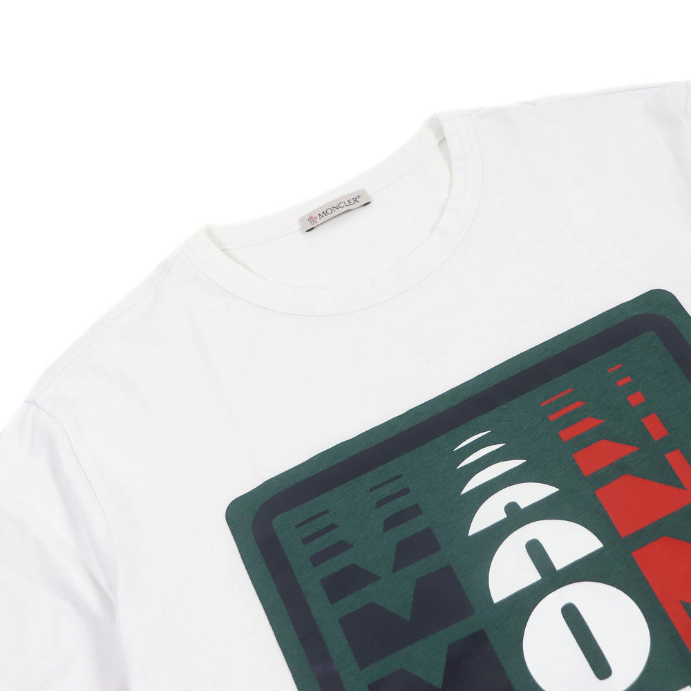 MONCLER Short sleeve T-shirt Main: 100% cotton white MAGLIA T-SHIRT mens L Used Authentic