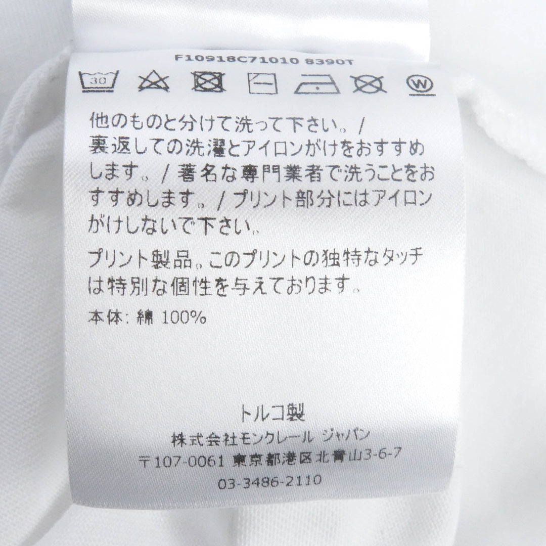 MONCLER Short sleeve T-shirt Main: 100% cotton white MAGLIA T-SHIRT mens L Used Authentic