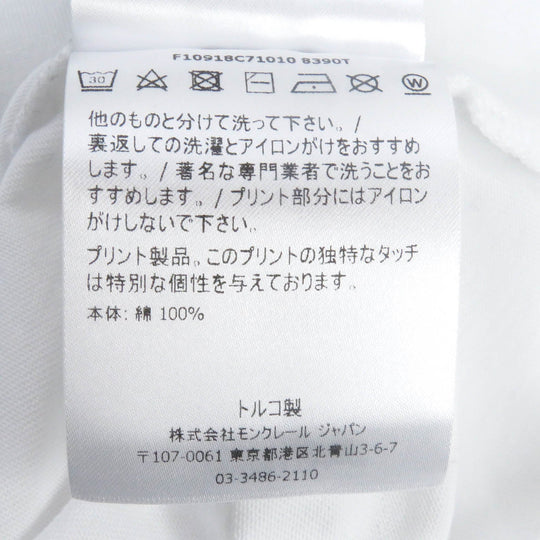 MONCLER Short sleeve T-shirt Main: 100% cotton white MAGLIA T-SHIRT mens L Used Authentic