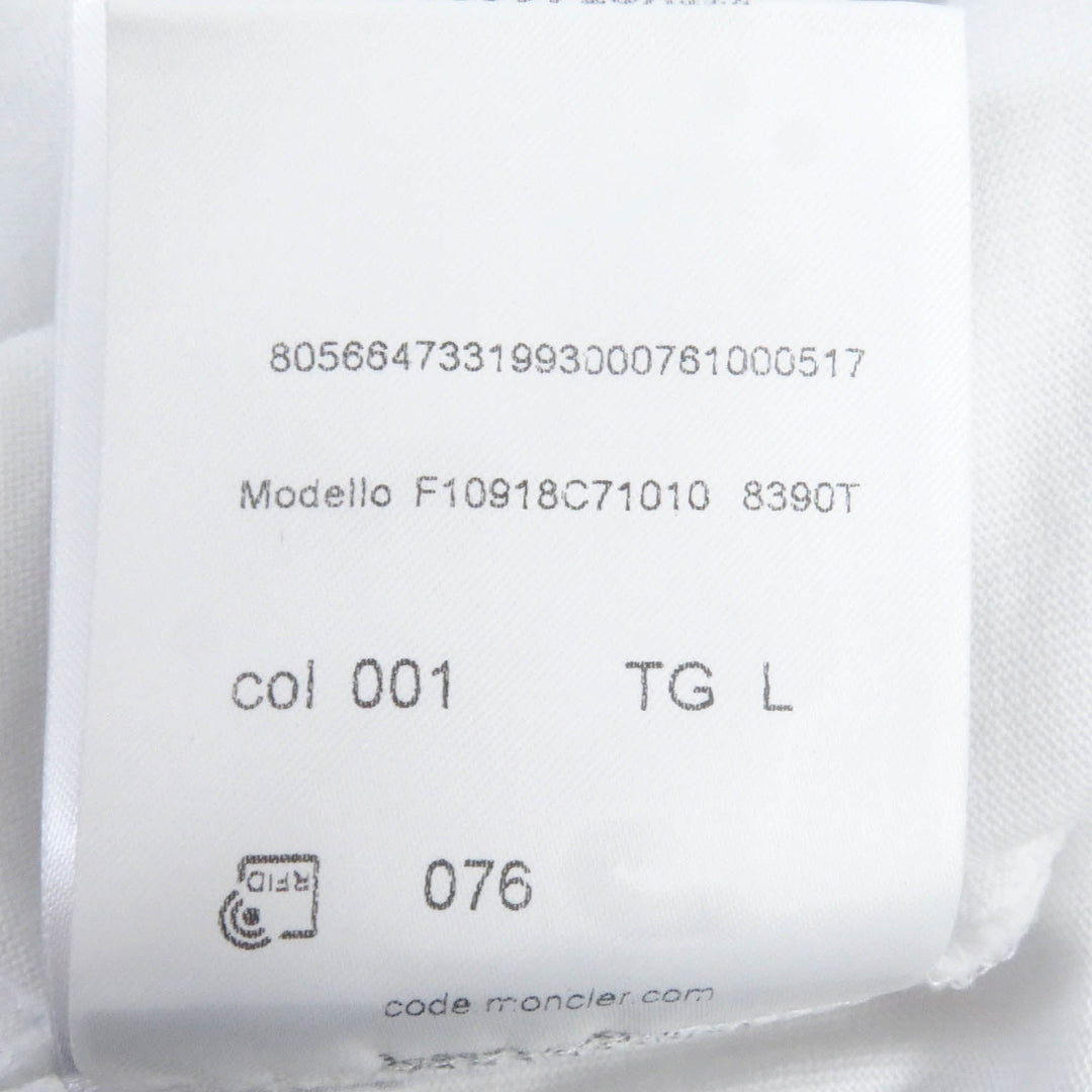 MONCLER Short sleeve T-shirt Main: 100% cotton white MAGLIA T-SHIRT mens L Used Authentic