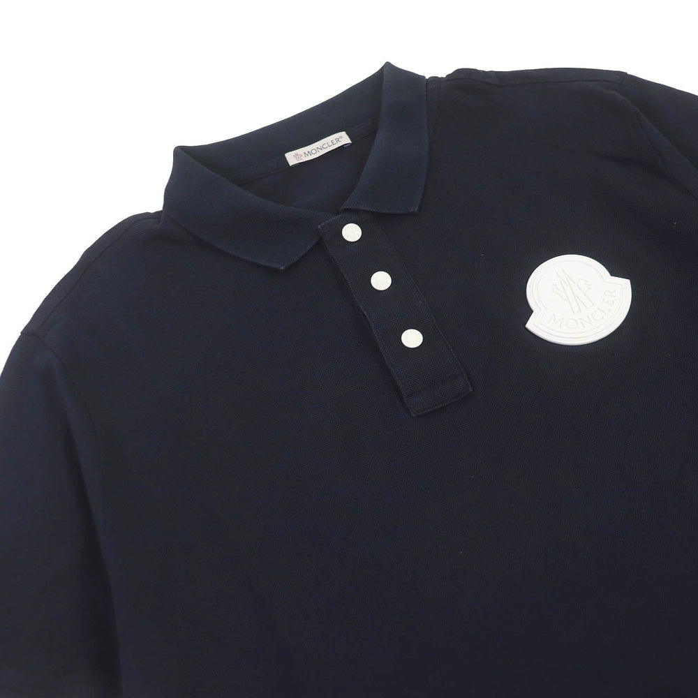 MONCLER Short sleeve polo shirt Main: 100% cotton Navy MAGLIA POLO MANICA CORTA mens L Used Authentic