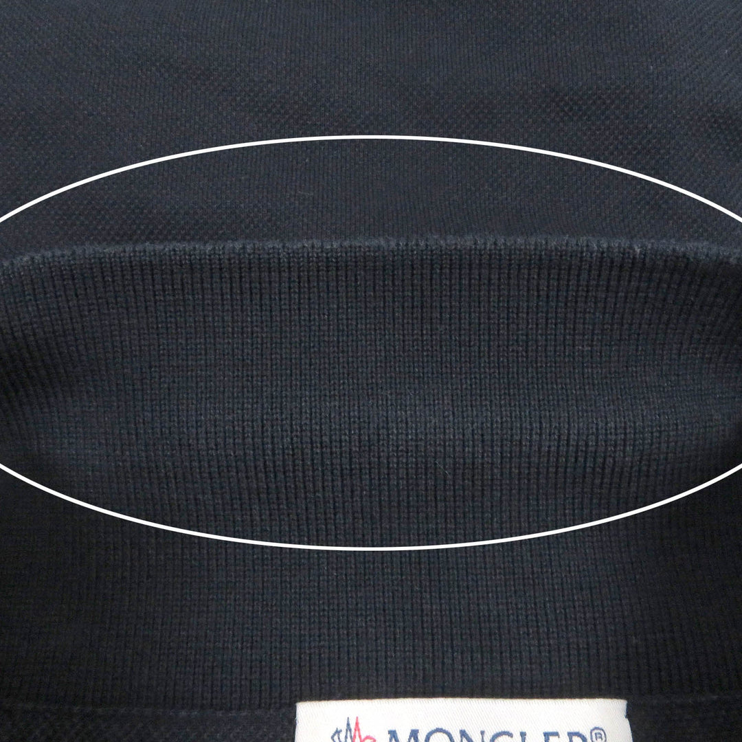 MONCLER Short sleeve polo shirt Main: 100% cotton Navy MAGLIA POLO MANICA CORTA mens L Used Authentic