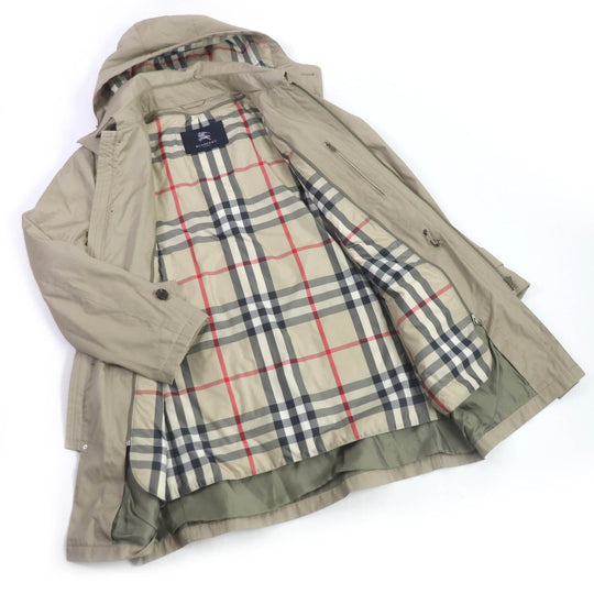 BURBERRY LONDON coat Outer: 75% cotton, Outer: 25% polyester, Lining: polyester, Lining: rayon, Part: 100% cotton light beige mens LL Used Authentic