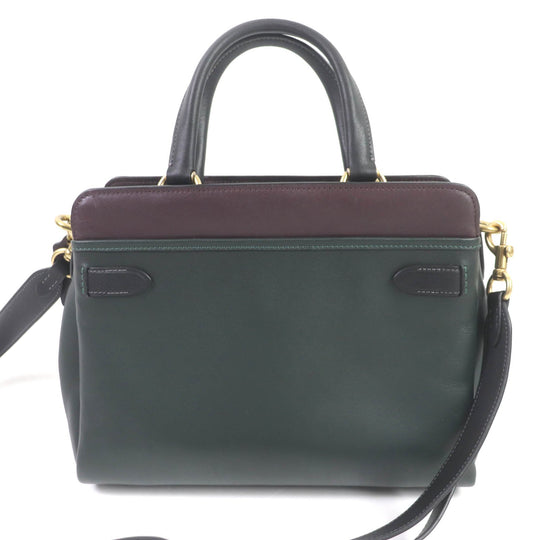 COACH Shoulder Bag C5316 Main: Glove-tanned leather Bordeaux Green Tate Carryall 29 Colorblock Women Used Authentic