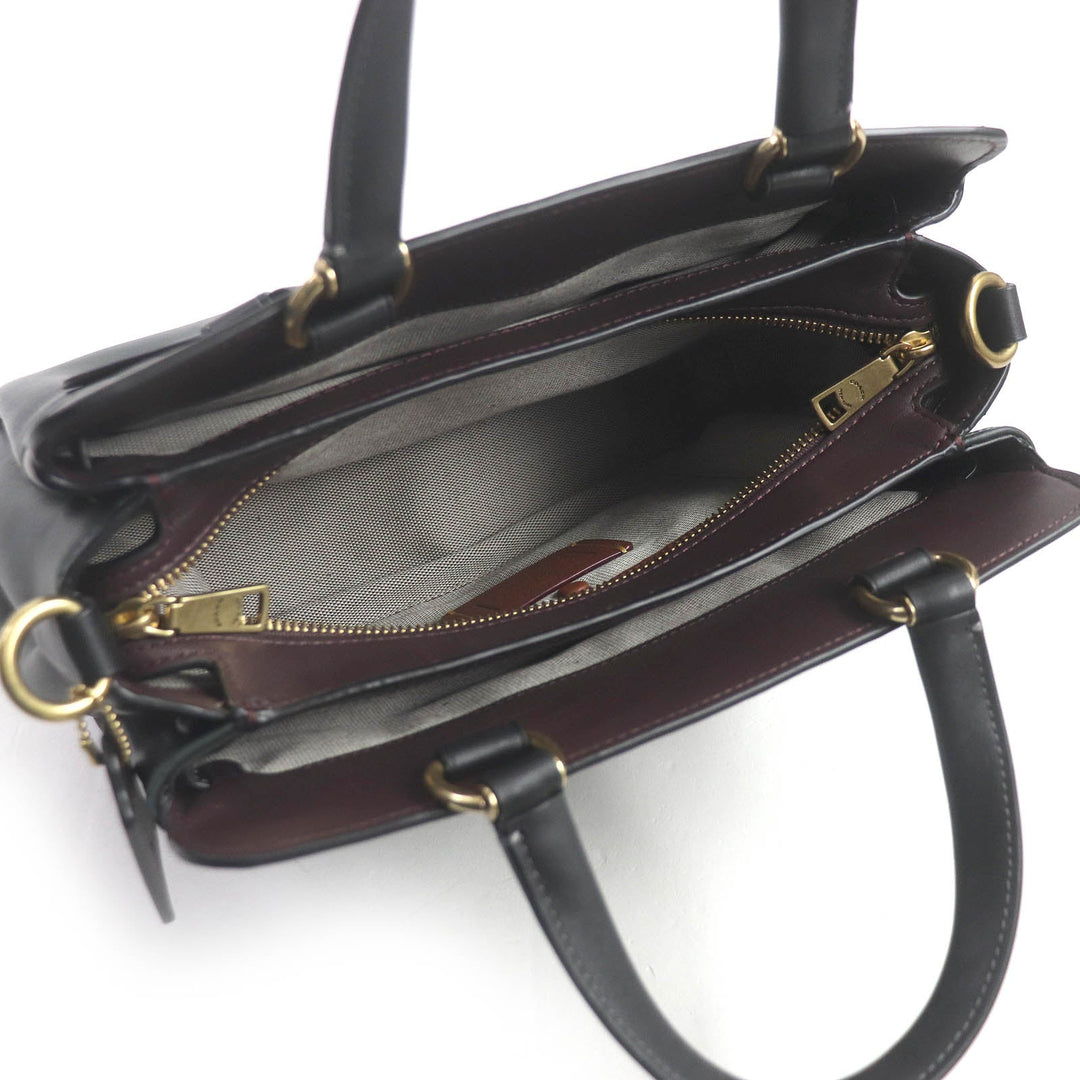 COACH Shoulder Bag C5316 Main: Glove-tanned leather Bordeaux Green Tate Carryall 29 Colorblock Women Used Authentic