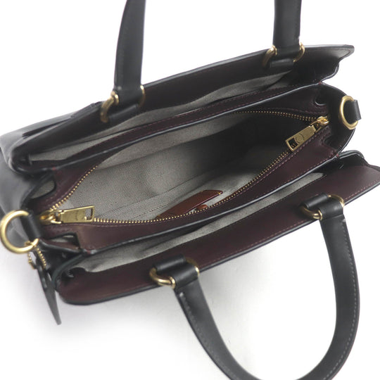 COACH Shoulder Bag C5316 Main: Glove-tanned leather Bordeaux Green Tate Carryall 29 Colorblock Women Used Authentic