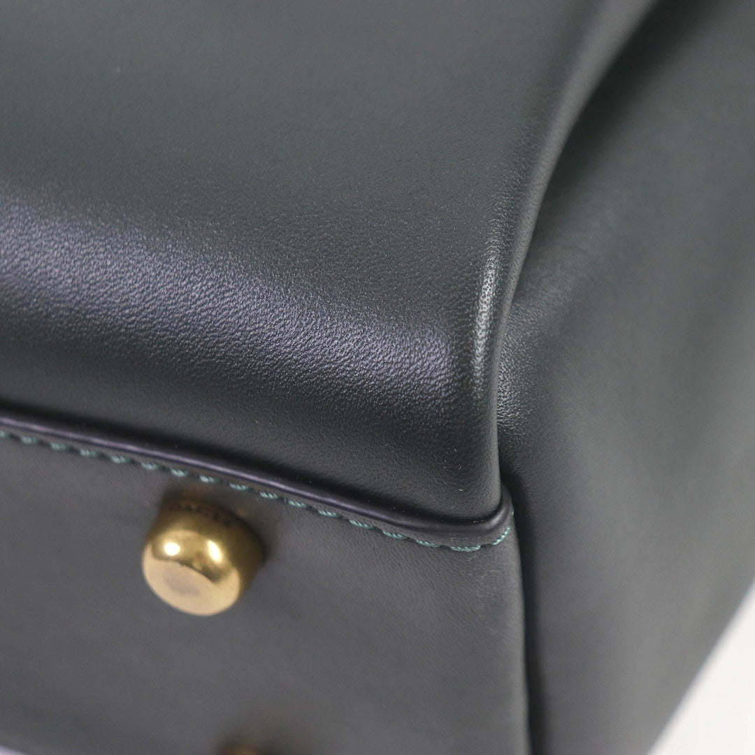 COACH Shoulder Bag C5316 Main: Glove-tanned leather Bordeaux Green Tate Carryall 29 Colorblock Women Used Authentic