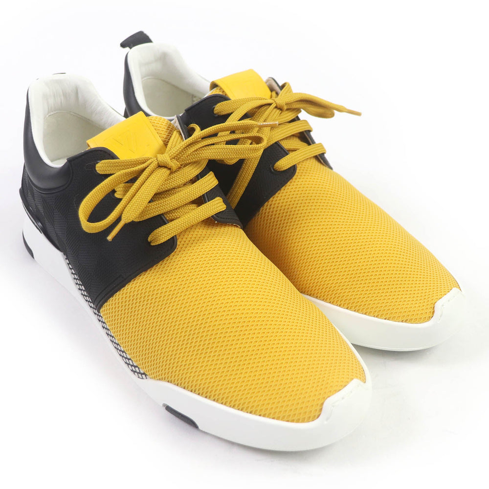 LOUIS VUITTON Low cut sneakers Part: Leather, Part: Rubber Yellow black Fastlane line mens 7 Used Authentic