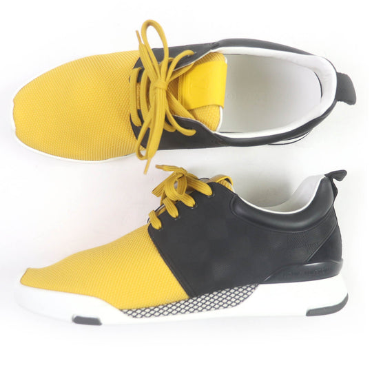 LOUIS VUITTON Low cut sneakers Part: Leather, Part: Rubber Yellow black Fastlane line mens 7 Used Authentic