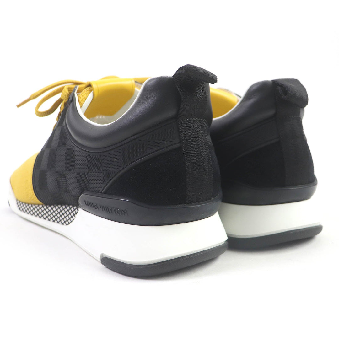 LOUIS VUITTON Low cut sneakers Part: Leather, Part: Rubber Yellow black Fastlane line mens 7 Used Authentic