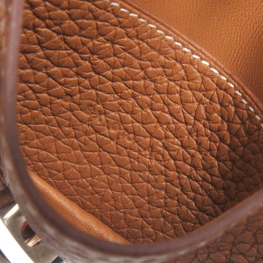 HERMES Card Case Main: Togo gold Dogon mens Used Authentic