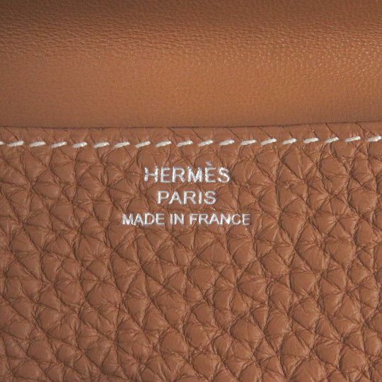 HERMES Card Case Main: Togo gold Dogon mens Used Authentic