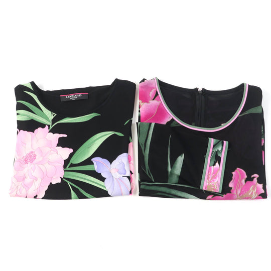 LEONARD FASHION Cut Main: 65% acetate, Main: 35% polyester, Part: 50% rayon, Part: 50% polyester Black multicolor Women Used Authentic