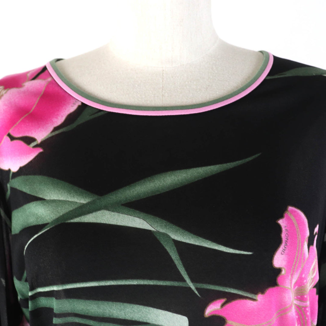 LEONARD FASHION Cut Main: 65% acetate, Main: 35% polyester, Part: 50% rayon, Part: 50% polyester Black multicolor Women Used Authentic