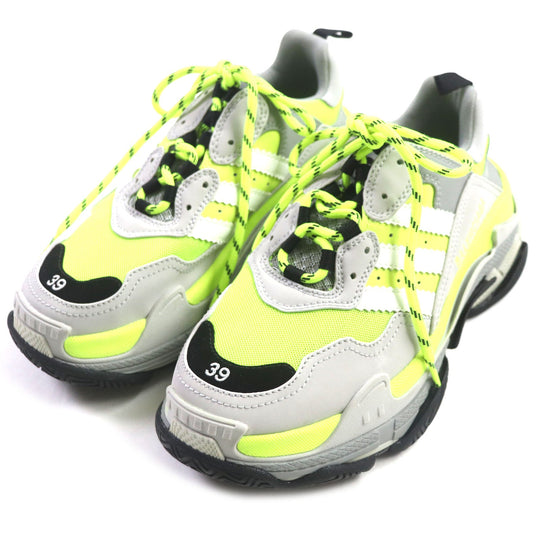 BALENCIAGA sneakers 712821 Main: Leather, Main: Nylon Gray black yellow Triple S mens 39 Used Authentic