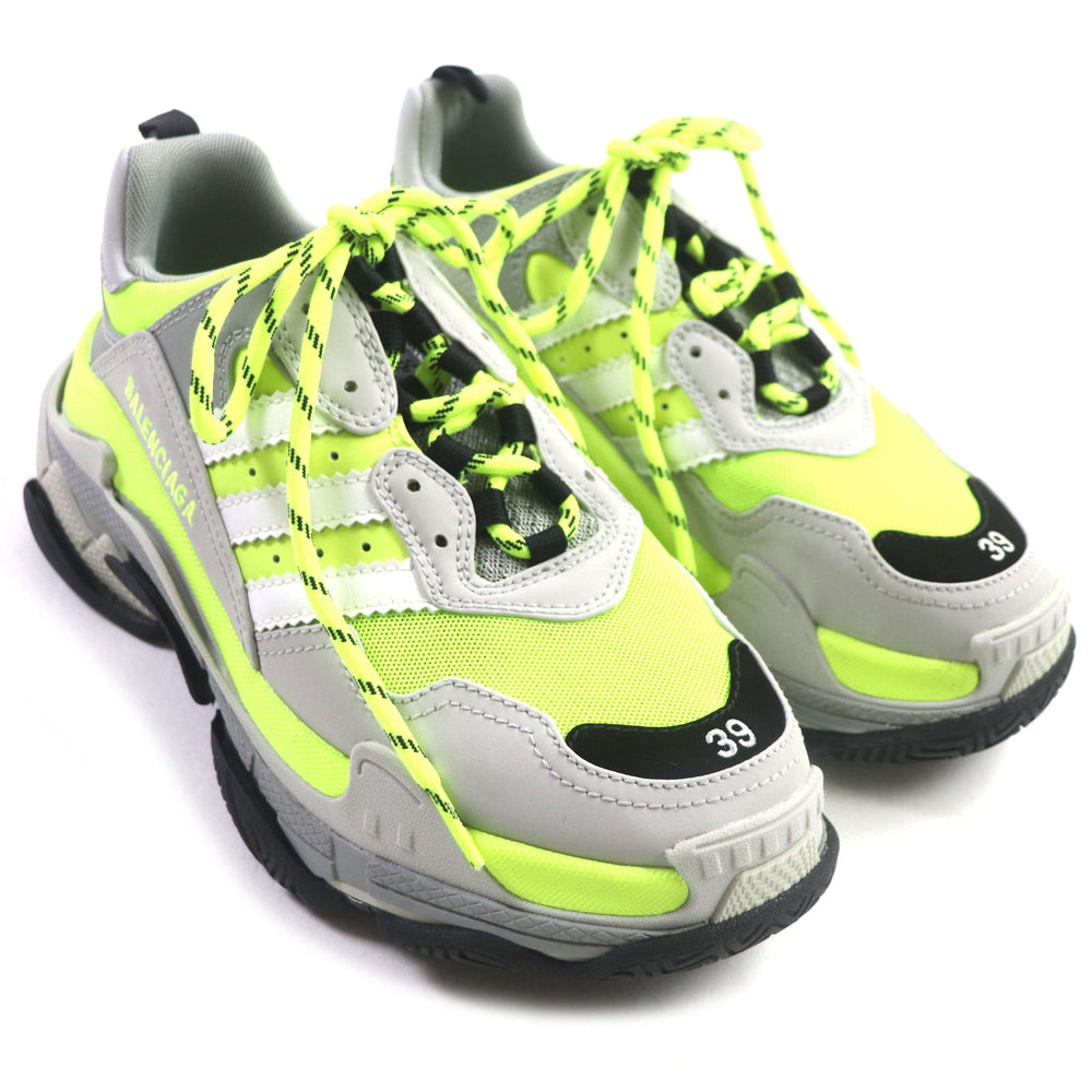 BALENCIAGA sneakers 712821 Main: Leather, Main: Nylon Gray black yellow Triple S mens 39 Used Authentic
