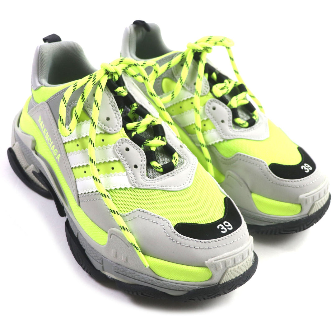 BALENCIAGA sneakers 712821 Main: Leather, Main: Nylon Gray black yellow Triple S mens 39 Used Authentic