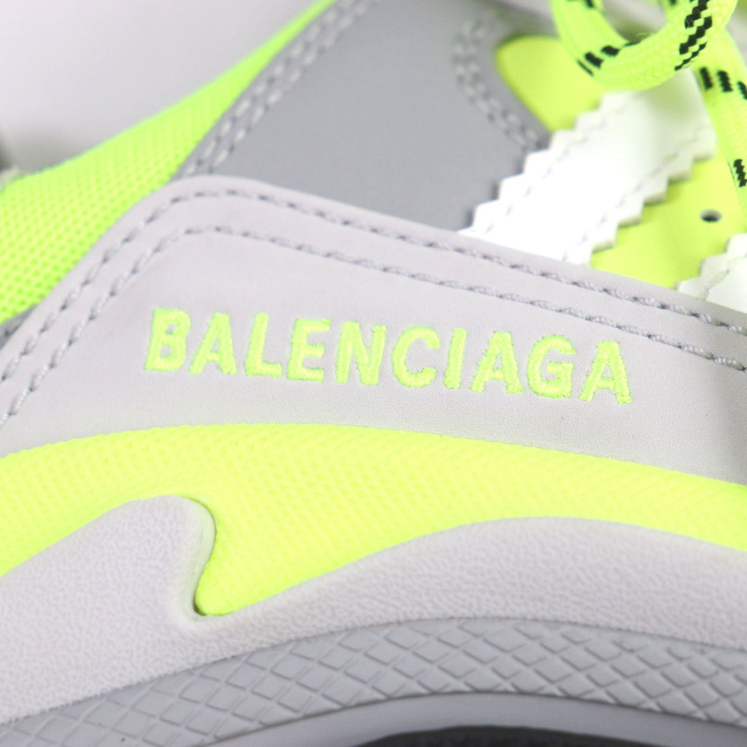 BALENCIAGA sneakers 712821 Main: Leather, Main: Nylon Gray black yellow Triple S mens 39 Used Authentic
