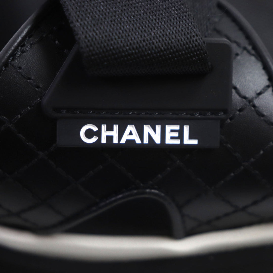 CHANEL Sandals G45084 Main: Leather, Main: Rubber, Main: Nylon black Velcro mens 43 Used Authentic