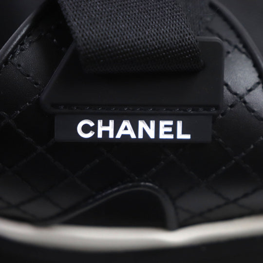 CHANEL Sandals G45084 Main: Leather, Main: Rubber, Main: Nylon black Velcro mens 43 Used Authentic