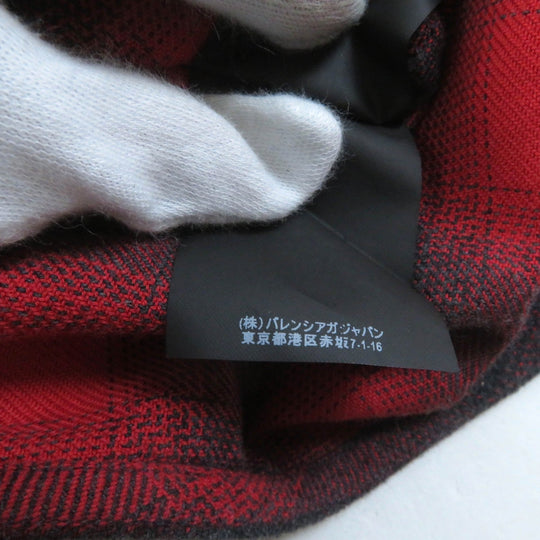 BALENCIAGA Long sleeve shirt 492513 Main: 100% cotton Red black New Swing Women 34 Used Authentic