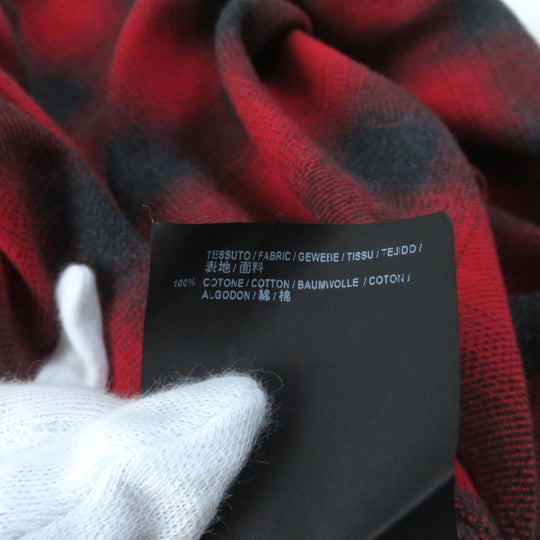 BALENCIAGA Long sleeve shirt 492513 Main: 100% cotton Red black New Swing Women 34 Used Authentic