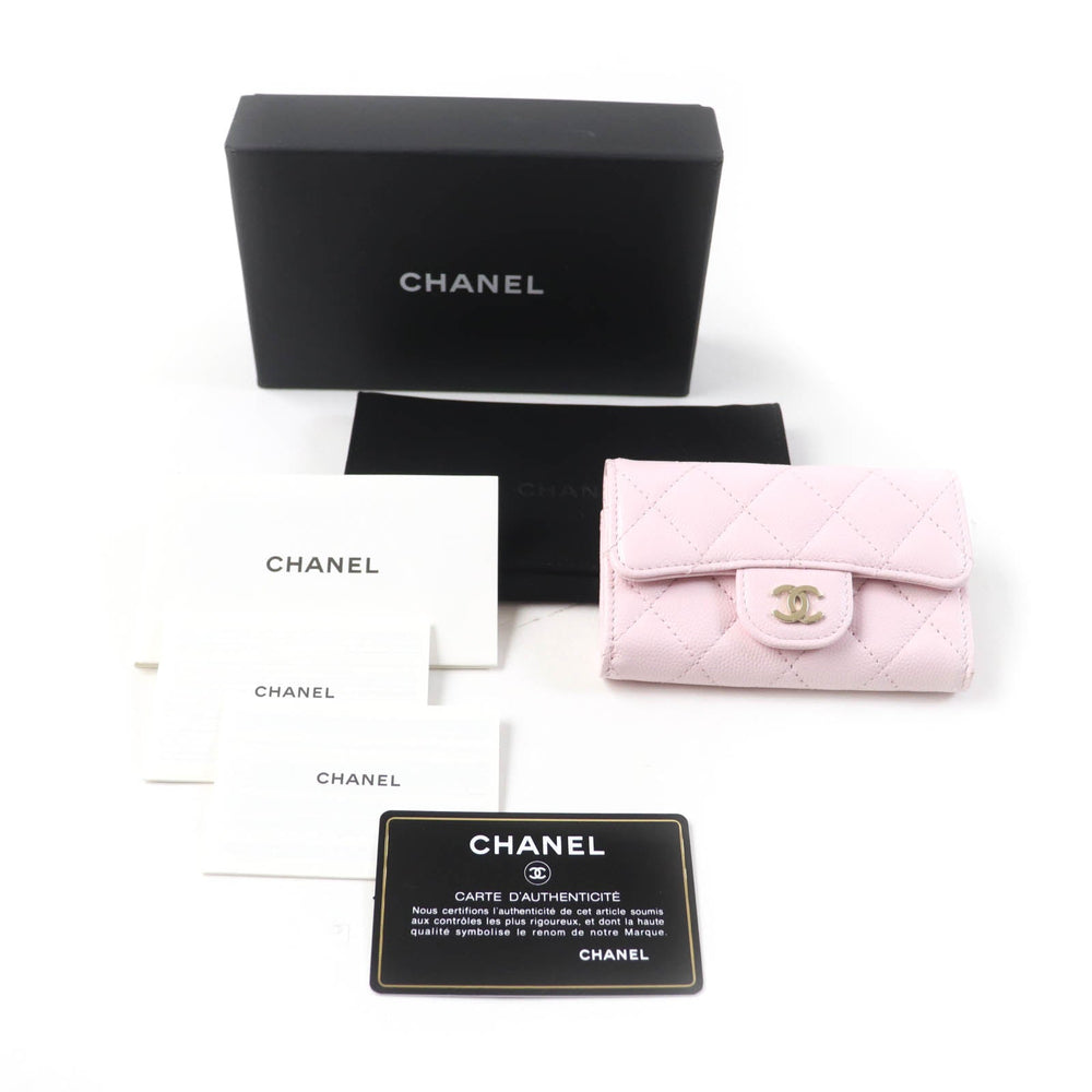 CHANEL Card Case AP0214 Main: Lambskin pink Classic flap Women Used Authentic