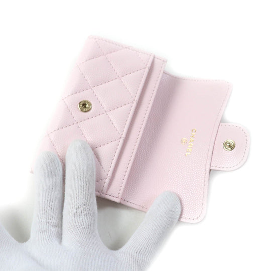 CHANEL Card Case AP0214 Main: Lambskin pink Classic flap Women Used Authentic