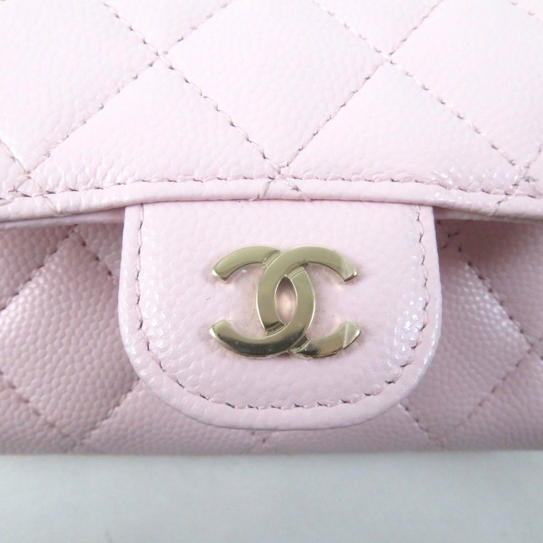 CHANEL Card Case AP0214 Main: Lambskin pink Classic flap Women Used Authentic