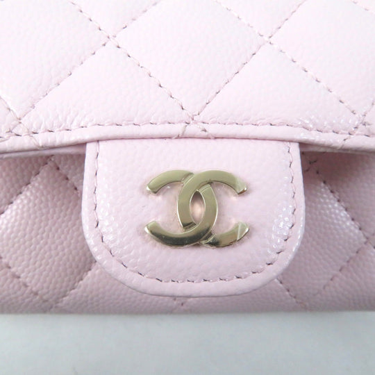 CHANEL Card Case AP0214 Main: Lambskin pink Classic flap Women Used Authentic