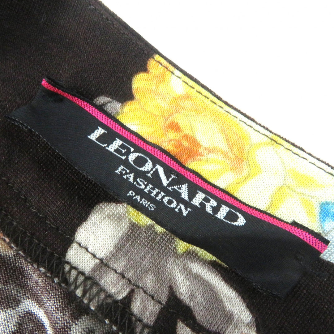LEONARD FASHION cardigan Main: 60% wool, Main: 40% silk Dark brown multicolor Women L Used Authentic
