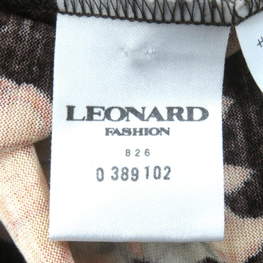 LEONARD FASHION cardigan Main: 60% wool, Main: 40% silk Dark brown multicolor Women L Used Authentic