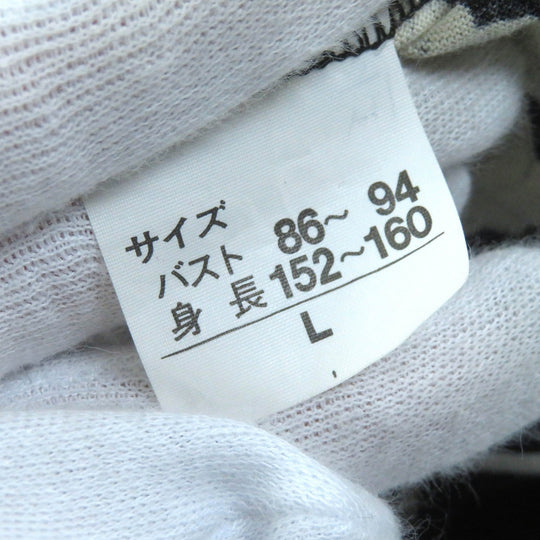 LEONARD FASHION cardigan Main: 60% wool, Main: 40% silk Black White type Women L Used Authentic