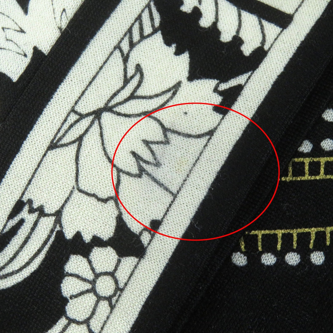 LEONARD FASHION cardigan Main: 60% wool, Main: 40% silk Black White type Women L Used Authentic