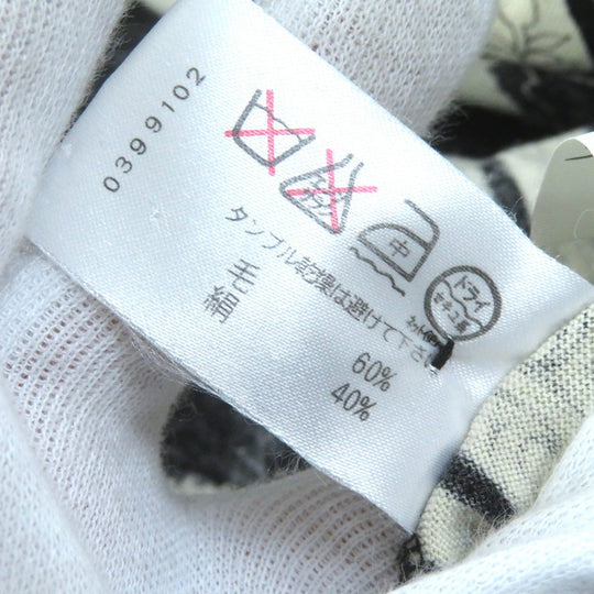 LEONARD FASHION cardigan Main: 60% wool, Main: 40% silk Black White type Women L Used Authentic