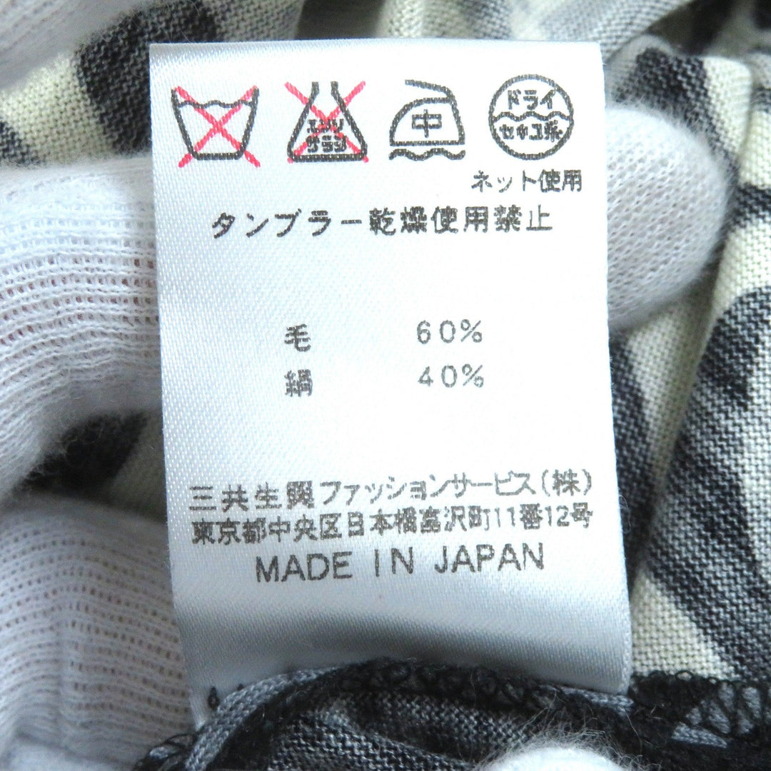 LEONARD FASHION cardigan Main: 60% wool, Main: 40% silk Black White Gray type Women L Used Authentic
