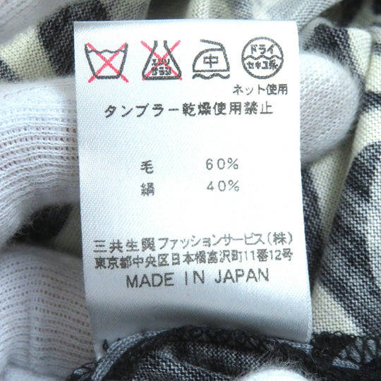 LEONARD FASHION cardigan Main: 60% wool, Main: 40% silk Black White Gray type Women L Used Authentic